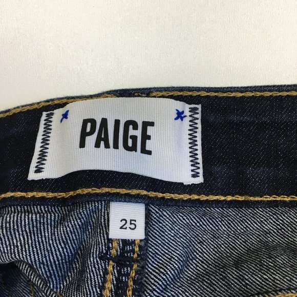 PAIGE Carson Dark Wash Skyline Ankle Peg Maternity Pull On Skinny Jeans - Picture 2 of 16